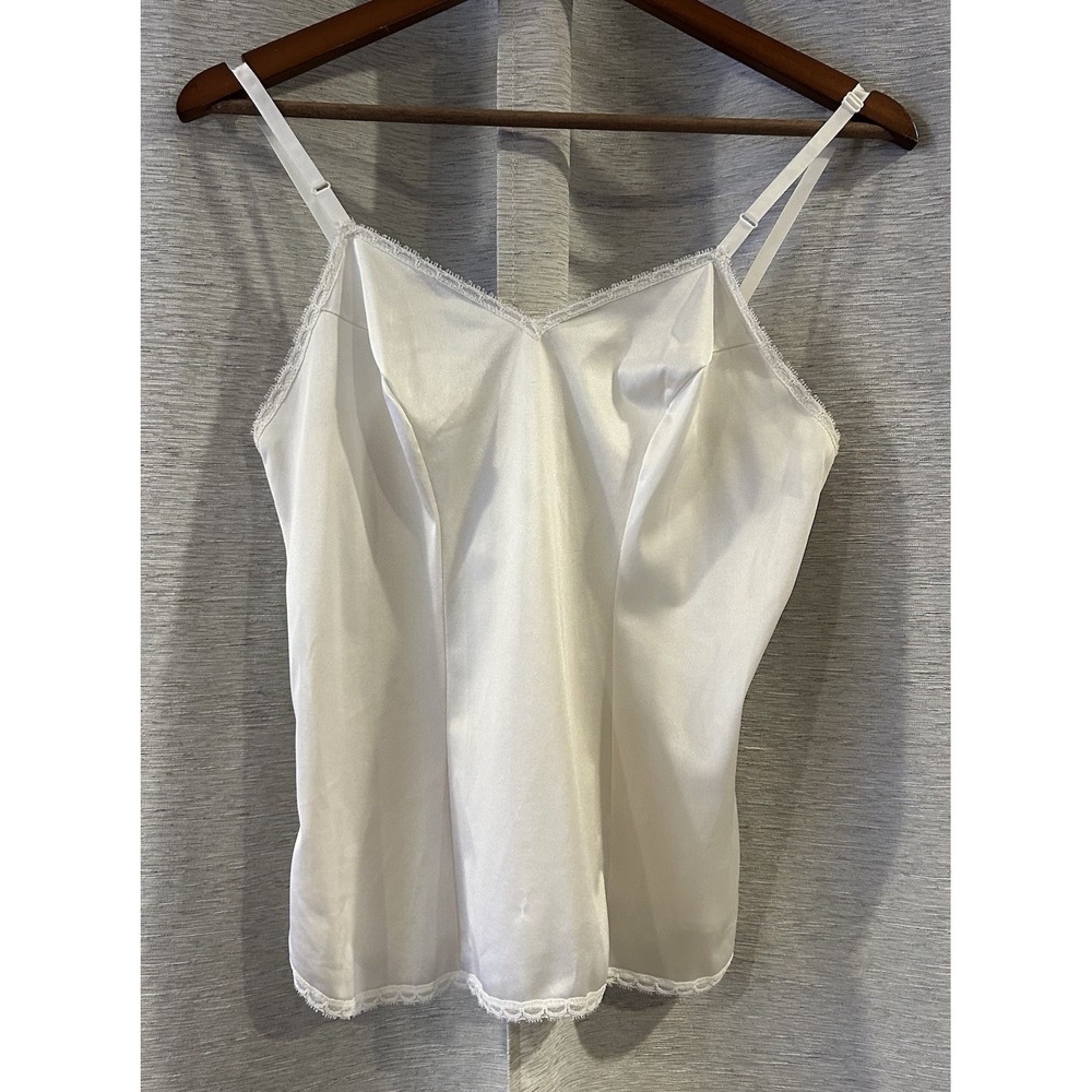 Vintage Vanity Fair Sz 34 Lace Strap Cami Lingerie Off-white Body Contour